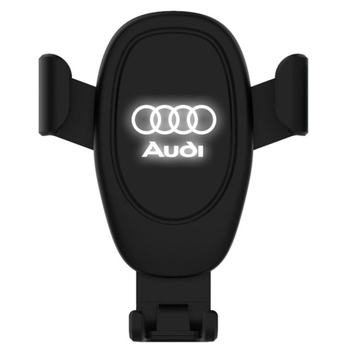 Автомобильное беспроводное (10W) зарядное устройство "Clamp SOFTTOUCH" с подсветкой логотипа, покрытие soft touch