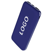 Внешний аккумулятор Kugo, 10000 mAh с подсветкой гравировки, синий