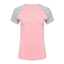 Футболка ЖЕН  меланж/розовый  2XL (48-50) рукав реглан