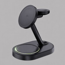 Беспроводная зарядная станция 3 в 1 MagSafe QI2 NEO Galaxy, черная, Deppa
