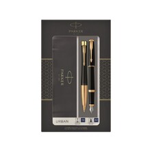 Подарочный набор из 2-х ручек Parker URBAN Muted black GT перьевая и шариковая ручки