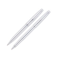Набор Pierre Cardin коллекция «ПАРА (PEN&PEN)» : ручка шариковая + роллер. Корпус - латунь и стальное покрытие. Отделка и детали дизайна - сталь, хром. Цвет - стальной. Упаковка Е.