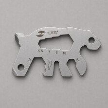 Мини-мультитул карманный Stinger, 55 x 35 мм, 5 функций, медведь, нержавеющая сталь, серебристый, в блистере