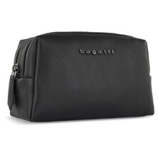 Косметичка BUGATTI БЕЛЛА | BELLA, чёрная, воловья кожа/полиэстер, 19х8,5х11 см
