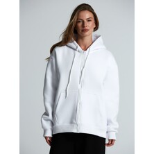 Толстовка унисекс оверсайз Zippy, белая, размер XL/XXL